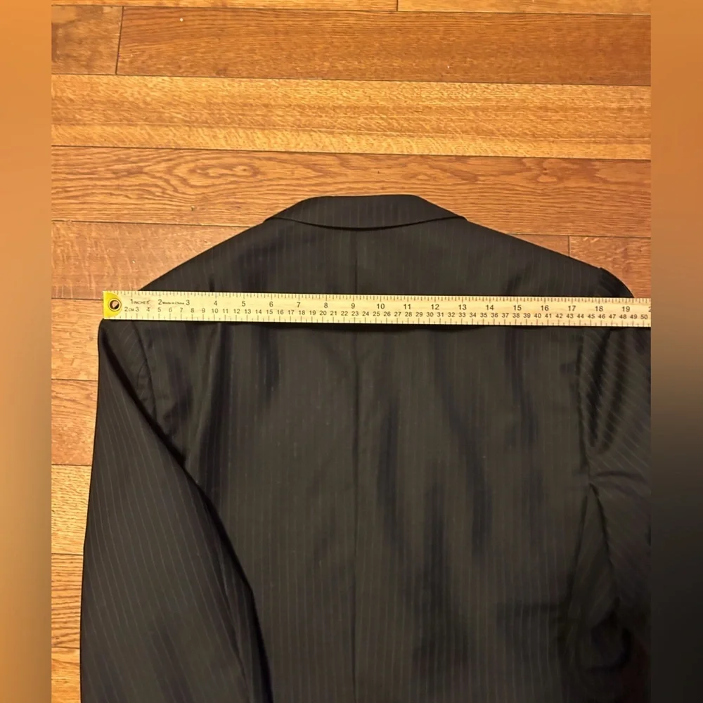 Elegant Black Pinstripe Men's Italian Suit Vitale Barberis Canonico Super 110